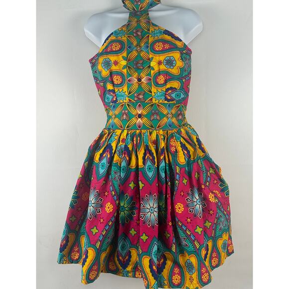 Super Cute Grass Fields Dress The African Shop, Size 8 Beaut. Multi color Print - Picture 3 of 9